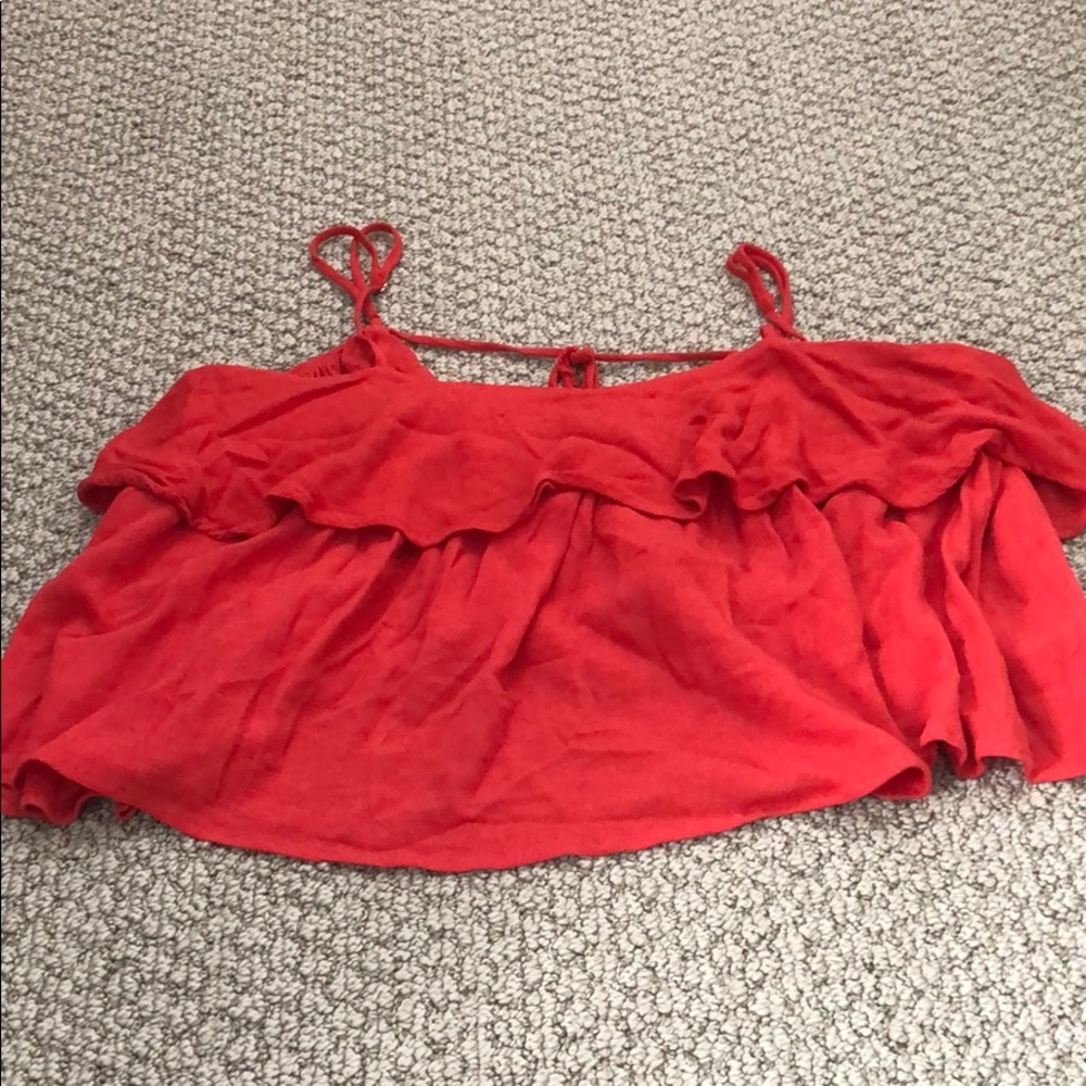 Forever 21 orange flowy cropped tank